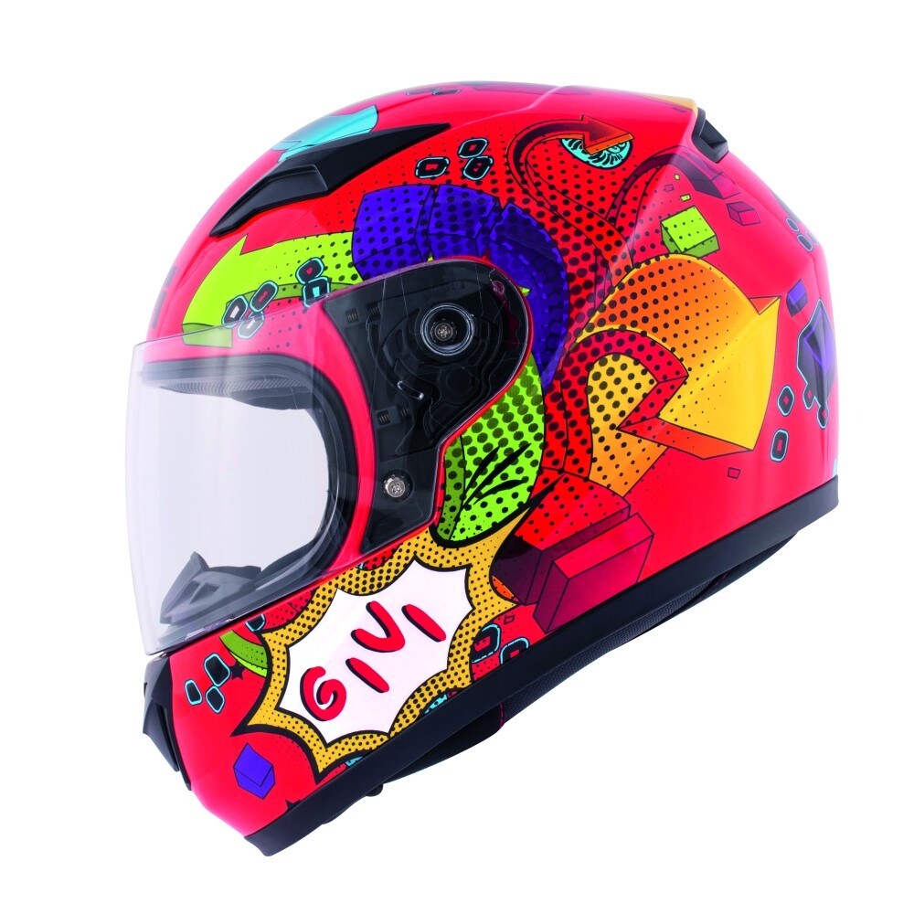 Givi Junior 4 (Calotta esterna in termoplastica, interni lavabili e amovibili, chiusura micrometrica Taglia YS-YL  Colori 3 Peso 1.190 gr. Prezzo da 104 euro)